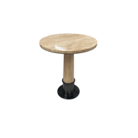 YJ Offre Spéciale travertin marbre acier inoxydable base en métal Table à thé meubles de salon de luxe