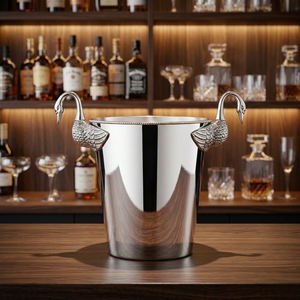 <b>Silver</b> Plated Brass Classic Durable <b>Ice</b> <b>Bucket</b> for Party - Product Image 4