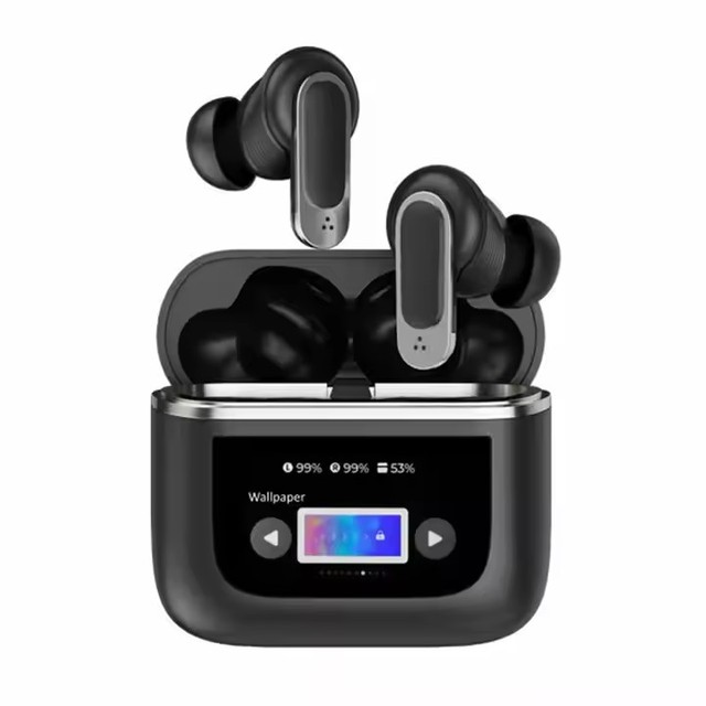 ANC Earphone V8 LCD Color Full Touch Screen Wireless Earbuds in Ear Waterproof TWS Gaming Wireless Earphones V8 Headphones
