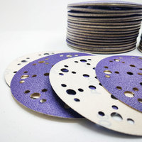 Disque abrasif 775 violet en céramique de sable, base papier latex, 6 pouces, 49 trous, dureté moyenne, pour meuleuse et ponçage de surface