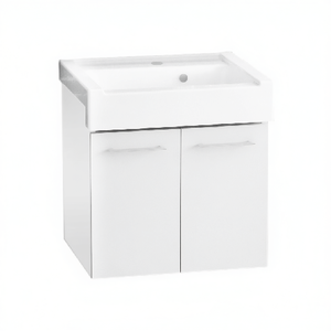 Mueble de Baño Suspendido con Lavabo de Cerámica de 2 Puertas, Blanco Clásico, 60x50 cm - Product Image 2