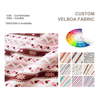Kain Beludru Velboa Polyester 100% Custom Print, Lembut, dan Nyaman untuk Grosir