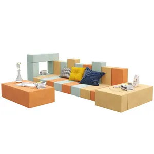 3/6/9/12/16 Stück Set DIY Sicherheit Bausteine Sofa Stuhl Sofa Tisch Puzzle Eltern-Kind-Interaktion Kinder spielen Couchs