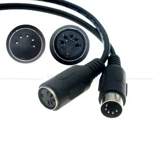 Kabel Ekstensi MIDI 5 PIN Pria Ke Wanita Kustom Pabrik untuk TV Kamera Cadangan Mobil