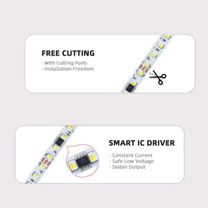 Dual Color Led Stromend Water Strip Light Dc 24V 126Leds/<span class=keywords><strong>M</strong></span> 14.4 W/<span class=keywords><strong>m</strong></span> 2835 Smd Cct Cool Warm Wit Paard Race Flexibele Tape Bar Lamp - Product Image 5