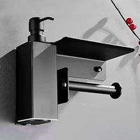 Distributeur de savon mural de luxe en nickel brossé, porte-serviettes en acier inoxydable pour salle de bain, support de téléphone et porte-bouteille domestique