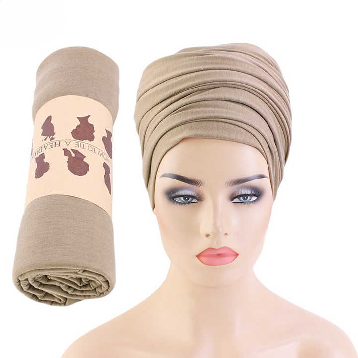 DRESHOW Jersey Turbante Testa Wrap Per Le Donne Africane Knit Headwraps Urban Capelli Sciarpa Scialle Hijab Foulard Capelli Accessori 106900994