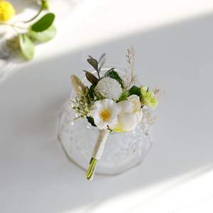 Stile foresta stile coreano rosa artificiale Boutonniere per lo sposo nuziale Groomsman VIP cerimonia evento decorazione del giorno del ringraziamento - Product Image 3