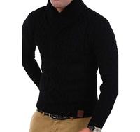 Herren-Strickpullover mit Jacquardmuster im europäischen und amerikanischen Casual-Stil mit halbhohem Kragen