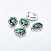 Couture sur verre brillant en forme de goutte d'eau strass griffe d'argent cristal boucle bricolage robe de mariée vêtements chaussures accessoires