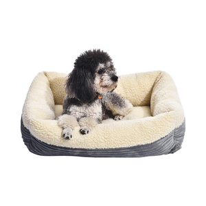Cama para mascotas autocalentable de 24 pulgadas, cama gris rectangular lavable a máquina para gatos y perros - Product Image 1