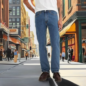 Jeans de Mezclilla Lavada 100% Algodón, Corte Recto, Cintura Alta, Formales, para Invierno, Favorecen Todos los Tipos de Cuerpo, Corte Ligeramente Ajustado en el Tobillo, Diseño Limpio y Moderno - Product Image 2
