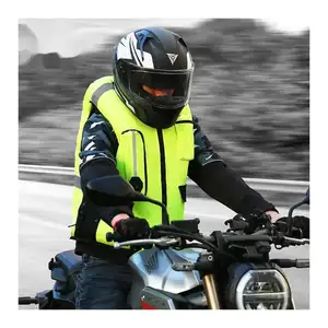 Motorrad Airbag Weste Reflektierende Motorrad jacke Renn system Motocross Schutz airbag Schwarz fluor zierend