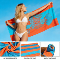 Serviettes de plage en microfibre de marque privée, microfibre de designer, super absorbantes, norme Oeko-Tex 100, serviettes de piscine d'hôtel, serviettes de plage