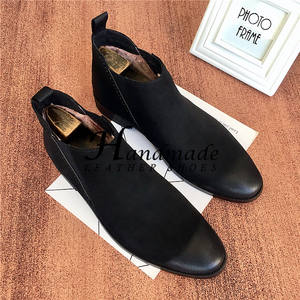 Bottes courtes en cuir pour hommes, style décontracté, à bout pointu, bottes habillées tendance, bottes en cuir rétro chaudes - Product Image 4