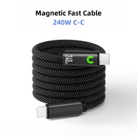 Câble de charge magnétique USB C JMAX 240W, câble tressé en nylon Type C vers Type C, charge rapide 5A, transmission de données 480 Mbps