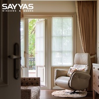 Ventana de Madera Revestida de Aluminio Sayyas Premium W-FL95-IW con Doble Acristalamiento y Acabado Interior en Madera Natural para Hogares de Lujo