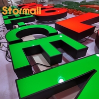 Panneau acrylique avec conception de logo gratuite, enseigne lumineuse, enseigne LED extérieure, lettres en relief 3D pour la publicité sur les devantures de magasins