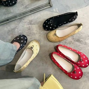 Ballerines compensées 3 cm pour femme, nouvelle collection Printemps-Automne 2026, élégantes et tendance, à bout rond, à pois, à enfiler - Product Image 2