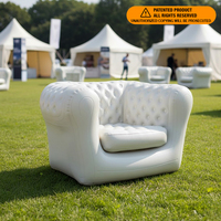 Canapé gonflable robuste de luxe capitonné pour événements extérieurs, fêtes, mariages, salons professionnels et locations