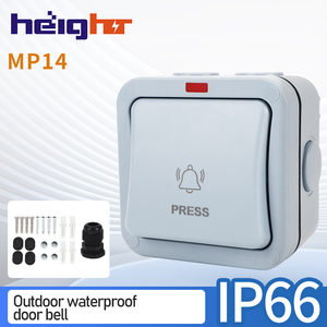 กริ่งประตูไฟฟ้า IP66 220V สำหรับภายนอกอาคาร กันน้ำ แบบมีสาย พร้อมเสียงดังแบบ Ding Dong สำหรับโรงแรม - Product Image 2