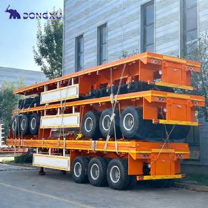 נגרר שטוח 3 סרנים 40 רגל מכולה שטוחה משטח שטוח למכולות סמי-טריילר - Product Image 1