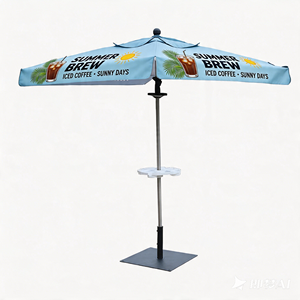 Sombrilla Publicitaria de 4 Paneles para Exteriores, con Logotipo Personalizado por Sublimación, Plegable, para Jardín, Golf, Playa, de Aluminio - Product Image 1