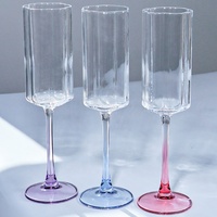 Verre à vin sur pied, flûte à champagne, gobelet en cristal pour fêtes, couleurs personnalisées, vente en gros