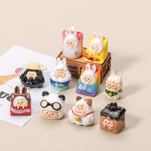 Serie completa de juegos DIY accesorios casa de muñecas Micro paisaje casa de muñecas resina llavero colgante decoración lindo conejo gatito - Product Image 1