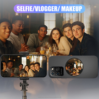 Mini miroir de maquillage de poche rond magnétique pour téléphone portable Miroir convexe mince pour selfies Vlogging Streaming