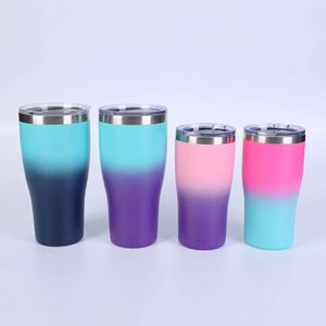 20oz 30oz 40oz Curve Tumbler <b>Double</b> <b>Wall</b> Vacuum Insulated Stainless Steel Mug Gradient Powder Coated Lid - Product Image 3