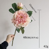 Fleurs de pivoine artificielles en soie de haute qualité à 2 têtes pour la décoration de mariages, de fêtes et d'intérieurs