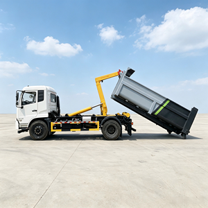 รถบรรทุกติดเครนยกขยะ Dongfeng Kinland พร้อมถังเก็บขยะก่อสร้างแบบมีแขนเกี่ยว สำหรับขนส่งขยะในพื้นที่ก่อสร้าง - Product Image 1