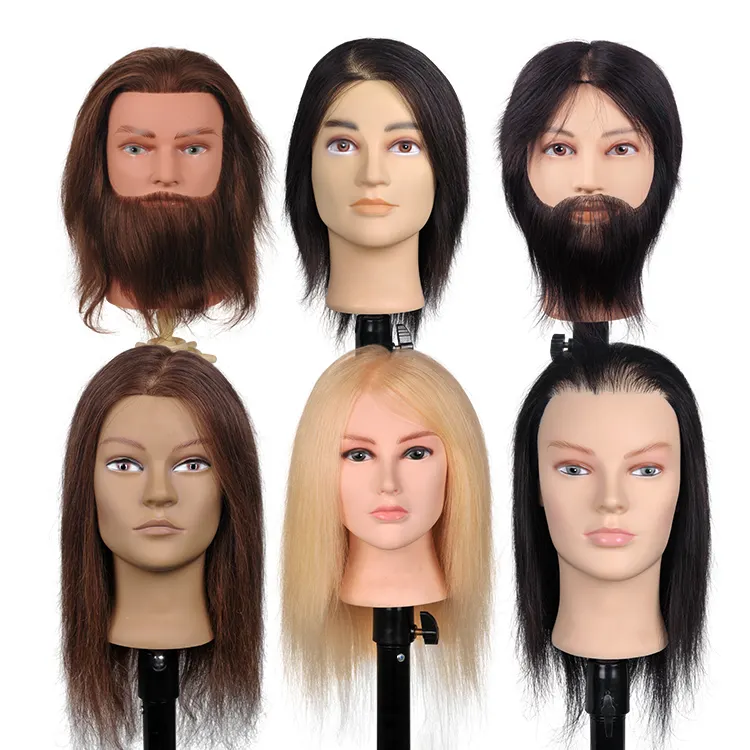 Professional Salon Hairdresser Human Hair Training Head,Real Human Hair Dummy Training Mannequin Head