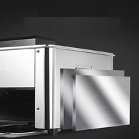 Trancheuse à viande électrique semi-automatique, épaisseur réglable, double compartiment, en acier inoxydable, design de comptoir, modèle deux