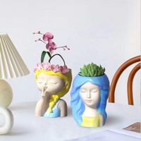 14709 moules de Pot de fleur succulente en silicone en forme de fille 3D, moule de Pot de plante en silicone, moule de porte-pinceau de maquillage en résine