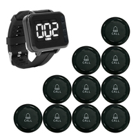 Montre connectée 2025 sans fil étanche pour système de service, 1 montre et 10 boutons de table, téléavertisseurs pour serveurs et clients