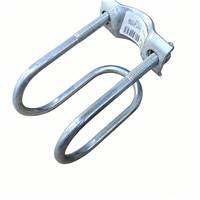 Collier de serrage en acier galvanisé en forme de double U croisée, système métrique, finition zinc, personnalisable OEM