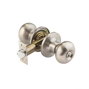 WEKIS Modern Stainless Steel Chrome Plated Doorknob <b>Lock</b> Set with 3 <b>Keys</b> for Bedroom Doors 60mm Backset ANSI Grade 3 - Product Image 1