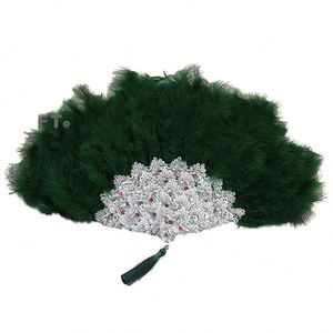 Éventail à plumes vintage coloré et léger pour la décoration de scène, la photographie et les fêtes nuptiales - Product Image 1