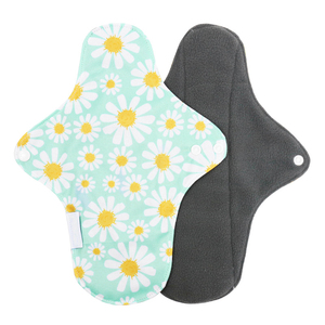 Serviettes hygiéniques lavables et réutilisables en charbon de bambou, imperméables PUL, respirantes, double microfibre, avec ailettes, super absorbantes, anti-fuites - Product Image 3