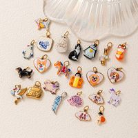 YML & Acier inoxydable Émail Breloque 3D en forme de chat de l'Himalaya, chat vache, chaton, chiot, livre, accessoires de pendentif en émail peints à la main DIY