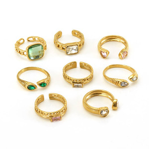 ZOGXIN Fashion Rings Gold Plated Zircon Open Design Geometric Shape Women's Party Jewelry - Product Image 5