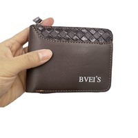 Dompet Resleting Kustom Berkualitas Tinggi Pria Fashion Kulit PU Dompet Remaja RFID Tipis Logo Kanvas Tempat Kartu Kustomisasi
