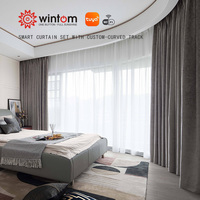 WINTOM Mini Sistema de Riel Curvo Motorizado para Cortinas con Controlador Inteligente Bluetooth para Cocina, Sala de Estar y Oficina