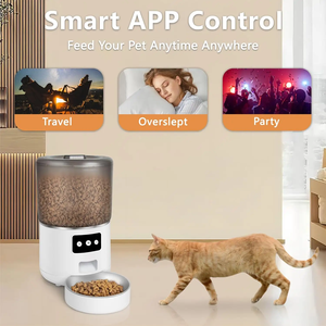 Wellfine portatile Smart Pet Feeder 1.5kg USB Dry Food Dispenser 4L acciaio inox cane gatto ciotole - Product Image 3