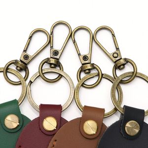 Wholesale Durable Pu Leather Concise Waterproof <b>Bag</b> Charms Modern Simple Button <b>Key</b> <b>Ring</b> Portable Keychain - Product Image 5