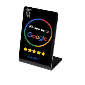 Carte NFC de présentation de table personnalisée en PVC mat blanc et noir avec impression pour avis Google et réseaux sociaux - Product Image 5