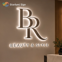 Enseigne découpée au laser, Enseigne de logo pour réception, Enseigne de hall, Enseigne commerciale, Logo en métal brossé, Enseigne de clinique, Acrylique miroir, Décoration murale