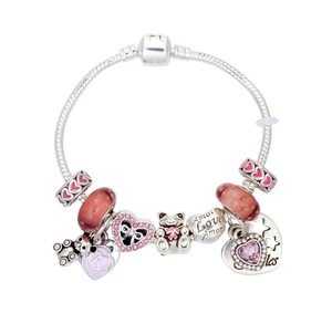 Di alta qualità placcato argento albero della vita <span class=keywords><strong>orso</strong></span> braccialetto di fascino grande foro perline amore cuore ciondolo braccialetto per le donne - Product Image 1